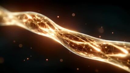 Golden Fiber Optic Network Data Transmission Future Technology - Powered by Adobe