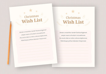 Minimalist Christmas Wish List with Note