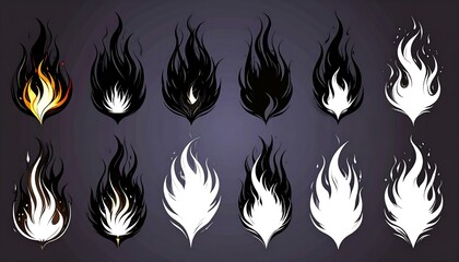 Collection of stylized fire effects