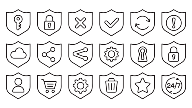 Enhance digital security with shield icons for data protection and secure online transactions