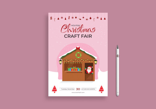 Minimal Christmas Craft Fair Flyer Template