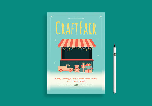 Christmas Holiday Craft Fair Event Flyer Layout