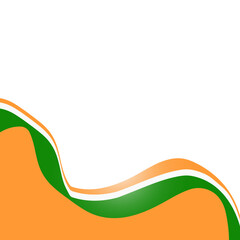 Indian Flag Ribbon Corner Border