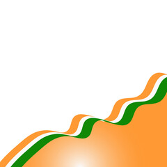 Indian Flag Ribbon Corner Border