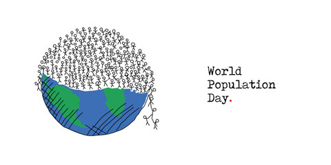 World Population Day, banner, poster, social media post, vector illustration, awareness, observance, 11th July, brochure, flyer, stop racism, humanity, equality, diversity, inclusion
