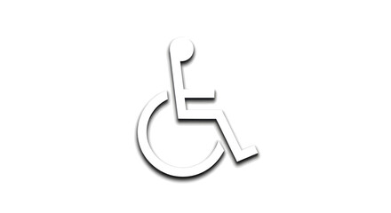 Universal wheelchair accessibility symbol, illustrating mobility assistance and inclusive design