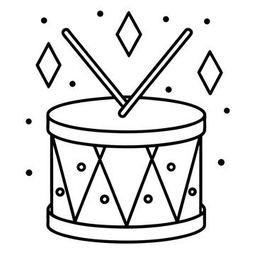 drum with drumsticks and diamonds clip art preview
