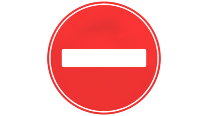 Bold red prohibition sign signals restriction, caution, and safety regulations for any project