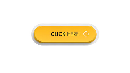 Click here button with a checkmark, encouraging user interaction and indicating confirmation isolated on transparent background