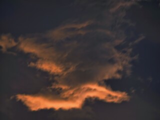 Tokyo, Japan - September 11, 2025: Dramatic color of the clouds at dawn
