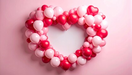 Obraz premium Romantic heart-shaped balloon arch for Valentine's Day Celebration