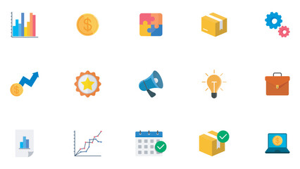 Collection of business vector design illustration templates, graphics, logistics icons in trendy style