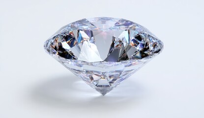 Close-up of a flawless round brilliant cut diamond