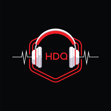 HDQ  Headphone Company logo. HDQ Modern Music logo design for entrepreneur and business. HDQ Entertainment Branding best icon.
