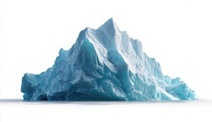 Large Blue and White Iceberg Isolated on White Background