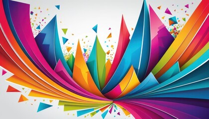Vibrant Abstract Background with Dynamic Colorful Geometric Shapes and Edges for Creative Design and Artistic Projects