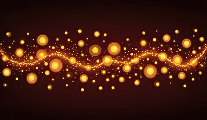 Gold lights ripple across a dark background