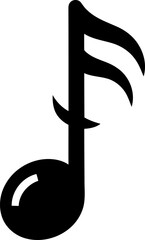 Simple music note icon for sound and melody