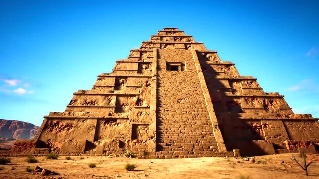 Magnificent view of the great pyramid of cholula, an ancient mesoamerican temple in puebla