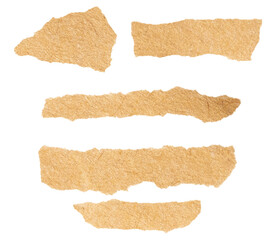 Assorted Torn Paper Pieces on Transparent Backdrop for Digital Collage and Texture Overlays, Craft Elements for Graphic Design and Mockups