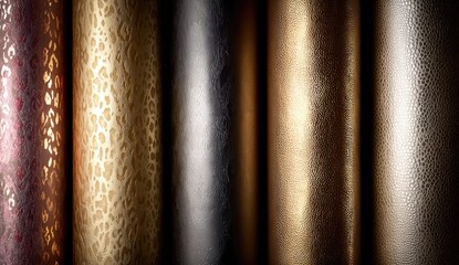 Rolls of patterned and metallic fabric