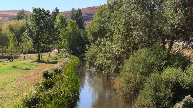 Ucero River flowing gently in El Burgo de Osma, Spain