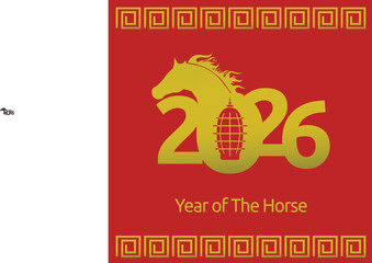 year of the horse, Chinese new year 2026 design template