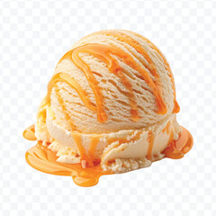 realistic delicious scoop of  vanilla ice cream in in different color style isolated on transparent background