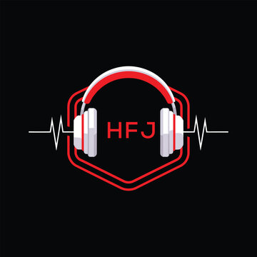 HFJ  Headphone Company logo. HFJ Modern Music logo design for entrepreneur and business. HFJ Entertainment Branding best icon.
