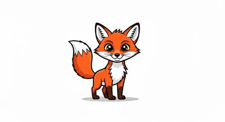 Obraz premium Cute Cartoon Fox Character Illustration
