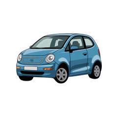 Blue toy car model isolated on a white background