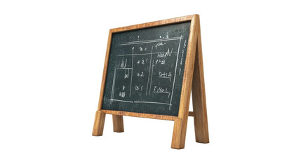 Chalkboard with Mathematical Diagrams and Formulas
