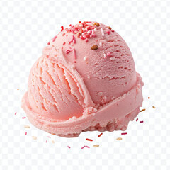 realistic delicious scoop of  vanilla ice cream in in different color style isolated on transparent background