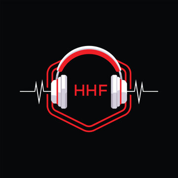 HHF  Headphone Company logo. HHF Modern Music logo design for entrepreneur and business. HHF Entertainment Branding best icon.
