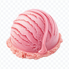 realistic delicious scoop of  vanilla ice cream in in different color style isolated on transparent background