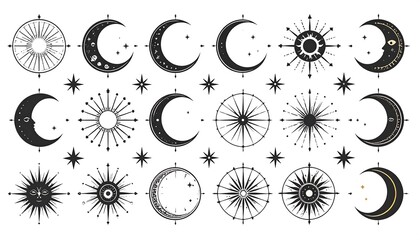 Collection of celestial symbols