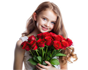girl with roses