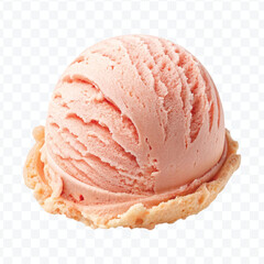 realistic delicious scoop of  vanilla ice cream in in different color style isolated on transparent background