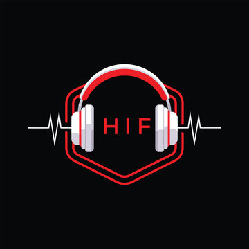HIF  Headphone Company logo. HIF Modern Music logo design for entrepreneur and business. HIF Entertainment Branding best icon.
