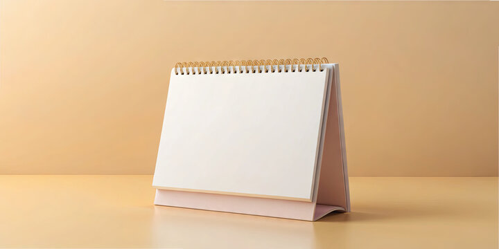 A blank spiral notebook stands upright on a smooth surface with warm, soft lighting. It is ready for someone to jot down thoughts or plans in a calm setting