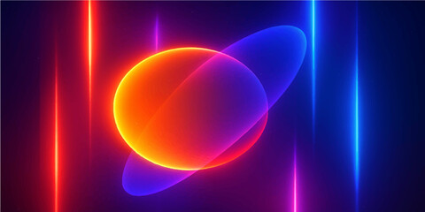 Vibrant, abstract backgrounds with glowing circles of light illustrate a beautiful and futuristic cosmic design