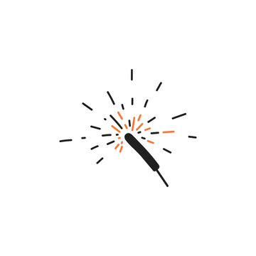 sparkler black orange sparks celebration clip art preview