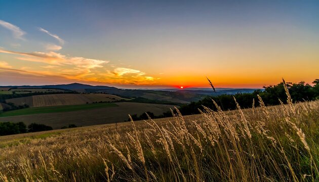 Golden sunset over rolling hills (1)