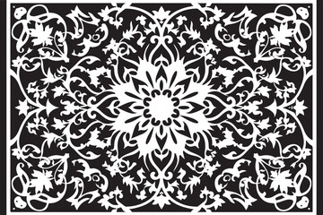 Obraz premium Mandala Damask Rectangle SVG Set 