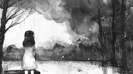 solitude, dépression, replis sur soi, illustration sur le thème de la santé mentale