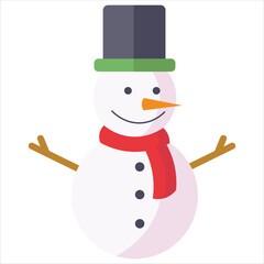 Snowman Vector Flat Illustration