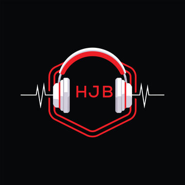 HJB  Headphone Company logo. HJB Modern Music logo design for entrepreneur and business. HJB Entertainment Branding best icon.
