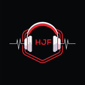HJF  Headphone Company logo. HJF Modern Music logo design for entrepreneur and business. HJF Entertainment Branding best icon.
