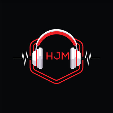 HJM  Headphone Company logo. HJM Modern Music logo design for entrepreneur and business. HJM Entertainment Branding best icon.
