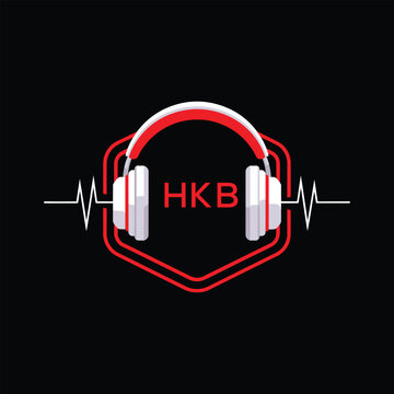 7HKB  Headphone Company logo. HKB Modern Music logo design for entrepreneur and business. HKB Entertainment Branding best icon.
